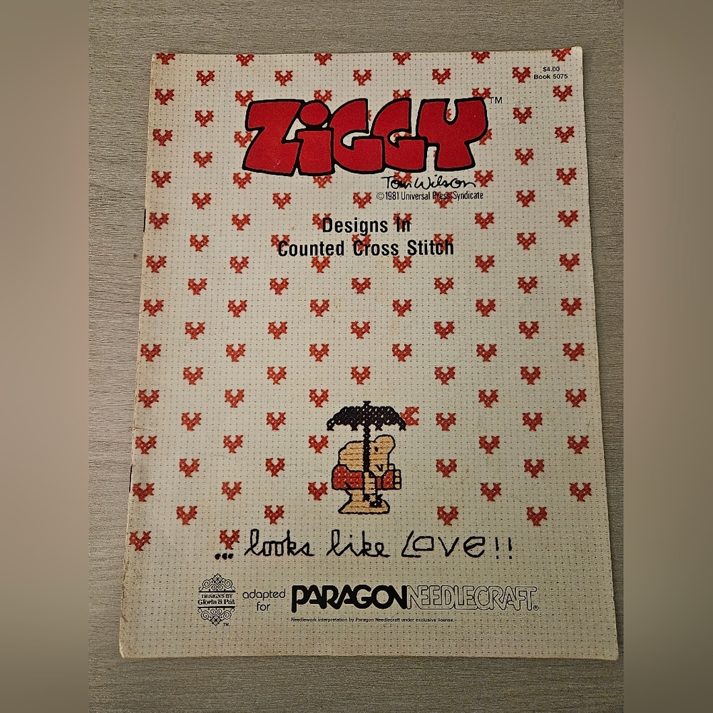Ziggy Counted Cross Stitch Leaflet Vintage Cartoon Character American Greetings